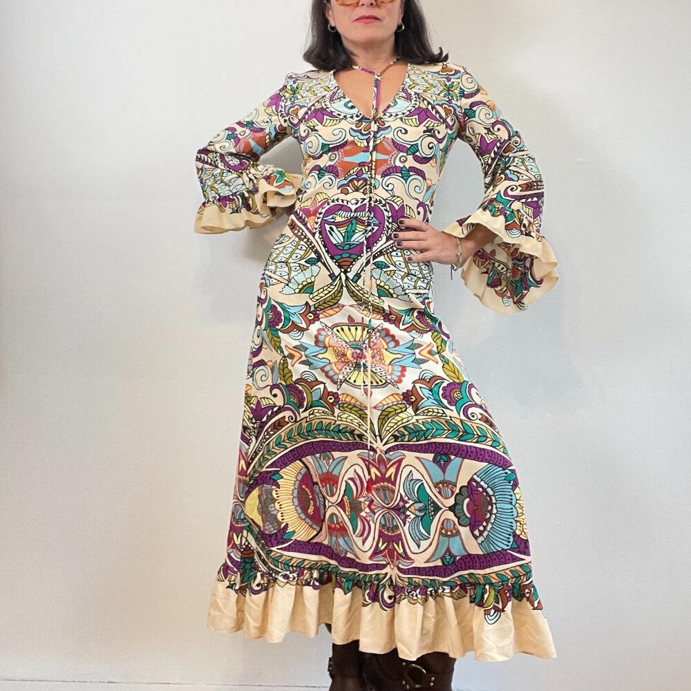 Pre-Loved ZARA Paisley Printed Maxi Dress w/ Ruffles SIZE: XS